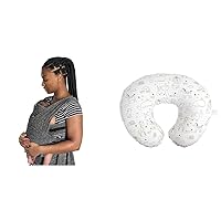 Boppy Adjustable Baby Carrier - Heathered Gray, Hybrid Wrap, 3 Positions, 0m+ 8-35lbs, & Nursing Pillow Original Support, White and Gold Notebook
