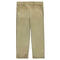 French Toast Boys' Flat Front Wrinkle No More Relaxed Fit Pants - Khaki, 8