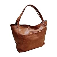 Retro Faux Leather Tote Bag Shoulder Tote Women Shoulder Tote Bag Soft Faux Leather Tote Bag Large Capacity Casual
