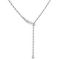 Sterling Silver Adjustable Chain Necklace for Women Assorted Designs Nickel Free 22-24 inch