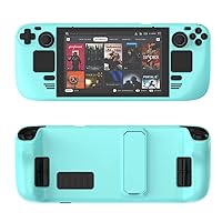 Protective Cover Case for Steam Deck,Game Console Accessories,Gaming Handheld Controller Hard Shell with Stand,Drop Protection Grip Case (Light Blue)