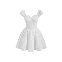 Dresses for Women - Frill Trim Ruched Schiffy Dress