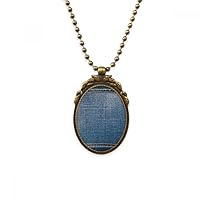 Denim Jean Cowboy Lining Textile Antique Necklace Vintage Bead Pendant Keychain