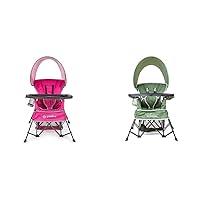 Baby Delight Go with Me Venture Portable Chair Bundle with Canopy, Snack Tray | for Indoor & Outdoor Use | Adjustable Pink & Green Styles | Fits Children up to 8 Years Old
