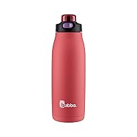 Bubba Radiant Vacuum-Insulated Stainless Steel Water Bottle with Leak-Proof Lid, Rubberized Water Bottle with Chug Cap, Keeps Drinks Cold up to 12 Hours, 32oz Electric Berry