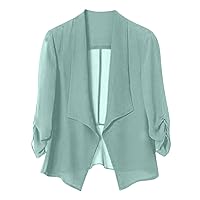 Women's Open Front Sheer Cardigans Long Sleeve Shrug Cardigan for Evening Dress Casual Elegant Business Office Tops