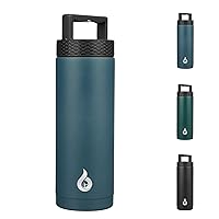 BJPKPK Insulated Water Bottles, Dishwasher Safe 18oz Water Bottle with Handle, Leakproof BPA Free Water Jug, Stainless Steel Water Bottle for Sports, Navy Blue