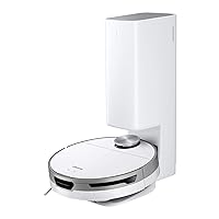 SAMSUNG Jet Bot+ Robot Vacuum Cleaner w/Clean Station, Automatic Emptying, Precision Cleaning, 5-Layer Filter, Intelligent Power Control for Hardwood Floors, Carpets, Area Rugs, VR30T85513W/AA, White