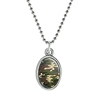 GRAPHICS & MORE Green Camouflage Antiqued Oval Charm Pendant with Chain