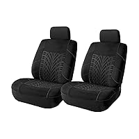 2PCS Car Seat Covers for Front Seats, Breathable Waterproof Polyester Split Automotive Cushion Cover, Vehicle Seat Protectors Driver Interior Accessories Universal for Most Cars, SUV (Black/Front)
