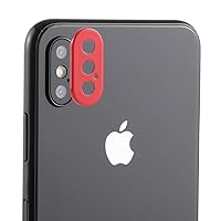 Compatible with iPhone Xs Max Rear Camera Lens Protection Ring Cover with Tray Eject Tool Needle (RED)