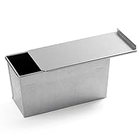 Tiger Crown Bread Mold Silver 4.4 x 10.4 x 5.6 inches (112 x 263 x 141 mm), Ulster 2.0 Loaf with Lid Aluminum Plated Sliding Lid 1665