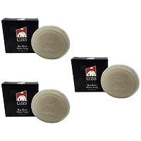 G.B.S 97% All Natural Shave Soap - Creates a Rich Lather Foam for Wet Shaving Experience (3 Pack Bay Rum) Birthday Gift