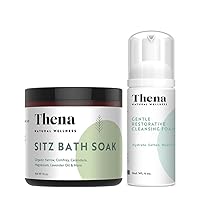 Thena Organic Sitz Bath Soak and Gentle Hydrating Facial Foaming Cleanser Bundle