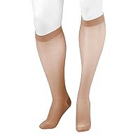 Naturally Sheer 2100ad 15-20mmhg Knee-High Closed Toe Compression Stockings, Beige, 2 (II) Regular
