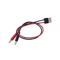 Jimi 4.0mm Banana Plug to TRX Male Connector Adaptor Cable 35cm Long for Lipo Battery Balance Charging