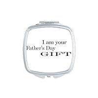Gift Dad Father's Festival Quote Mirror Portable Compact Pocket Makeup Double Sided Glass