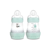 MAM Easy Start Matte Anti-Colic Baby Bottles, 5oz (2 Count), Slow Flow Nipples, Baby Boy
