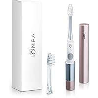 IONPA DM Pink Compact Ionic Power Electric Toothbrush with Travel Cap, Brushing Timer, 2 Modes, 2 Soft Extended Filament Brush Heads Made in Japan, KISS You Outdoor DM-011PG