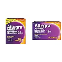 Allegra 24HR Adult Antihistamine Tablets, 100-Count Adult 12HR Antihistamine Tablets, 24 Count Allergy Relief Bundle