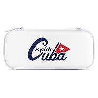 Cuba Flag Logo Portable Hard Shell Covers Pouch Storage Bag Travel Carry Cases for Accessories And Games Compatible for Switch White-Color