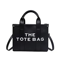 NEGBIU Tote Bags for Women, Leather Mini Tote Bag with Zipper, Shoulder/Crossbody/Handbag（10.2 * 7.8 * 3.5in (Black)
