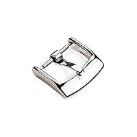 for Omega Strap Buckle Men Women Watch Belt Pin Buckle Gold Stainless Steel Watch Buckle 18mm (Color : Silver, Size : 18mm)