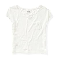 AEROPOSTALE Womens Sweater Front Embellished T-Shirt, White, Large