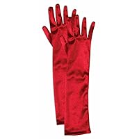 Forum Novelties Formal Opera Evening Satin Long Costume Gloves for Girls - Child Size , Red
