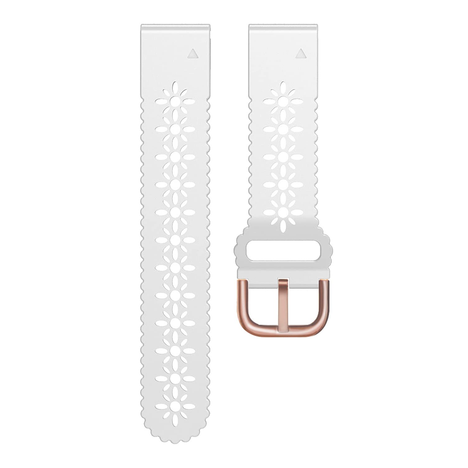 Abanen Lace Silicone Watch Bands for Garmin Fenix 7S / Fenix 6S / Fenix 5S / Instinct 2S, Quick Fit 20mm Soft Silicone Sport Hollowed-out Slim Wrist Strap for Descent Mk2S