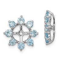 925 Sterling Silver Swiss Blue Topaz Earring Jackets Fine Jewelry For Women Gifts For Her