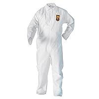 A20 Elastic Wrist and Ankle Coverall, Large, White (37716), REFLEX Design, Zip Front