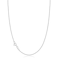Jewlpire Solid 18k Gold Over 925 Sterling Silver Chain Necklace for Women Girls, 1.3mm Round Cable Chain Necklace Thin & Dainty & Sturdy Women's Chain Necklaces 16/17/18/20/22/24 Inch