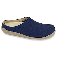 Sanita Lodge Slide Slipper Clogs for Men & Women - Removable Footbed, Made of Natural Wool Slip On Mules - Charcoal
