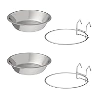 Stainless-Steel Hanging Pet Bowls for Dogs & Cats-Cage, Kennel, & Crate Large Feeder Dishes for Food & Water-Set of 2, 48oz Each