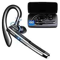 Bluetooth Headset Wireless Earpiece 2023 New Noise Canceling with Mic for Cell Phones, 80H Talking Time Hands-Free Bluetooth 5.1 Earpiece Charging031