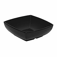G.E.T. ML-67-BK Black 2.5 qt. Square Bowl, Break Resistant Dishwasher Safe Melamine Plastic, Milano Collection