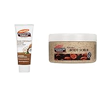 Palmer's Coconut Sugar Facial Scrub and Cocoa Butter Body Scrub Exfoliating Skin Care Set, 3.17 and 7 Ounces