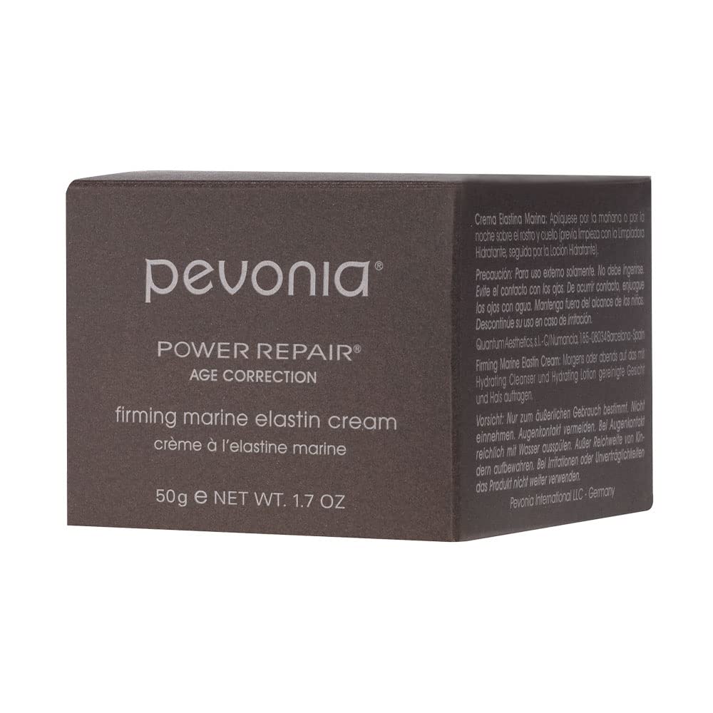 Pevonia Power Repair Age Correction Firming Marine Elastin Cream - Anti Aging Face Cream Skin Serum - Wrinkle Cream for Face - Deep Micro Pores Refine Facial Cream - 1.7 Oz Container