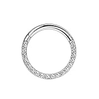 FANSING G23 Titanium Hinged Piercing Rings Hoop for Septum and Daith