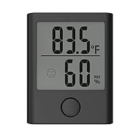BALDR Digital Mini Hygrometer & Indoor Thermometer - Monitor Room Temperature & Humidity with a Hydrometer, Humidity Sensor, & Indoor Thermometer for Home, Office, Greenhouse, & More (Black)
