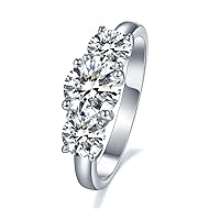 IMOLOVE Moissanite Wedding Band for Women Eternity Bands Moissanite Wedding Rings for Women Sterling Siver Ring Anniversary Band Size 4-11 White Gold Plated
