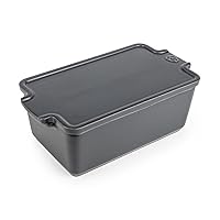 Peugeot - Appolia Terrine - Ceramic Baking Dish with Lid and Handles - Slate, 8 x 4.5 x 3 inches