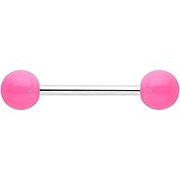 Body Candy Pink Neon Acrylic Ball Barbell Tongue Ring