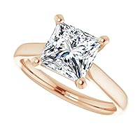 JEWELERYYA 3 CT Princess Cut Colorless Moissanite Engagement Ring, Wedding/Bridal Ring, Halo Style, Solid Sterling Silver, Anniversary Bridal Jewelry, Classic Ring for Wife