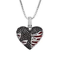 Iced Out Broken Heart Gold Silver Color Copper Pendant Hip Hop Necklace 18K Gold Plated Macro Pave CZ Simulated Diamond for Men Women Charm Jewelry with Stainless Steel Rope Chain