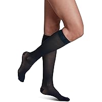 SIGVARIS Women’s Style Sheer 780 Closed Toe Calf-High Socks 15-20mmHg - Dark Navy - Small Short