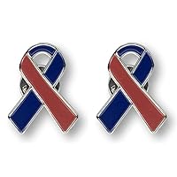 2 Pc Congenital Heart Disease Awareness Jewelry-Quality Enamel Ribbon Pins With Clutch Clasp - 2 Pins - Show Your Support For Congenital Heart Disease Awareness