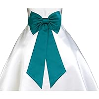 Wedding Satin Tiebow Bow Tie Sash Bridal Flower Special Occasion Decoration Pageant