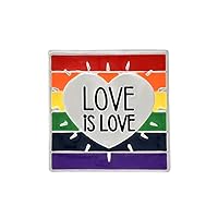 Fundraising For A Cause | Rainbow Love Is Love Pins- Heart LGBTQ Pride Pins for Men & Women